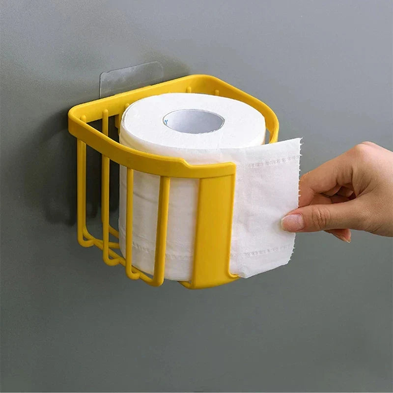 Punch-Free Toilettenpapierregal Badezimmer Küche Tissue Box Wandmontage Klebepapier Aufbewahrungsbox Toilettenpapierhalter Rollenpapier