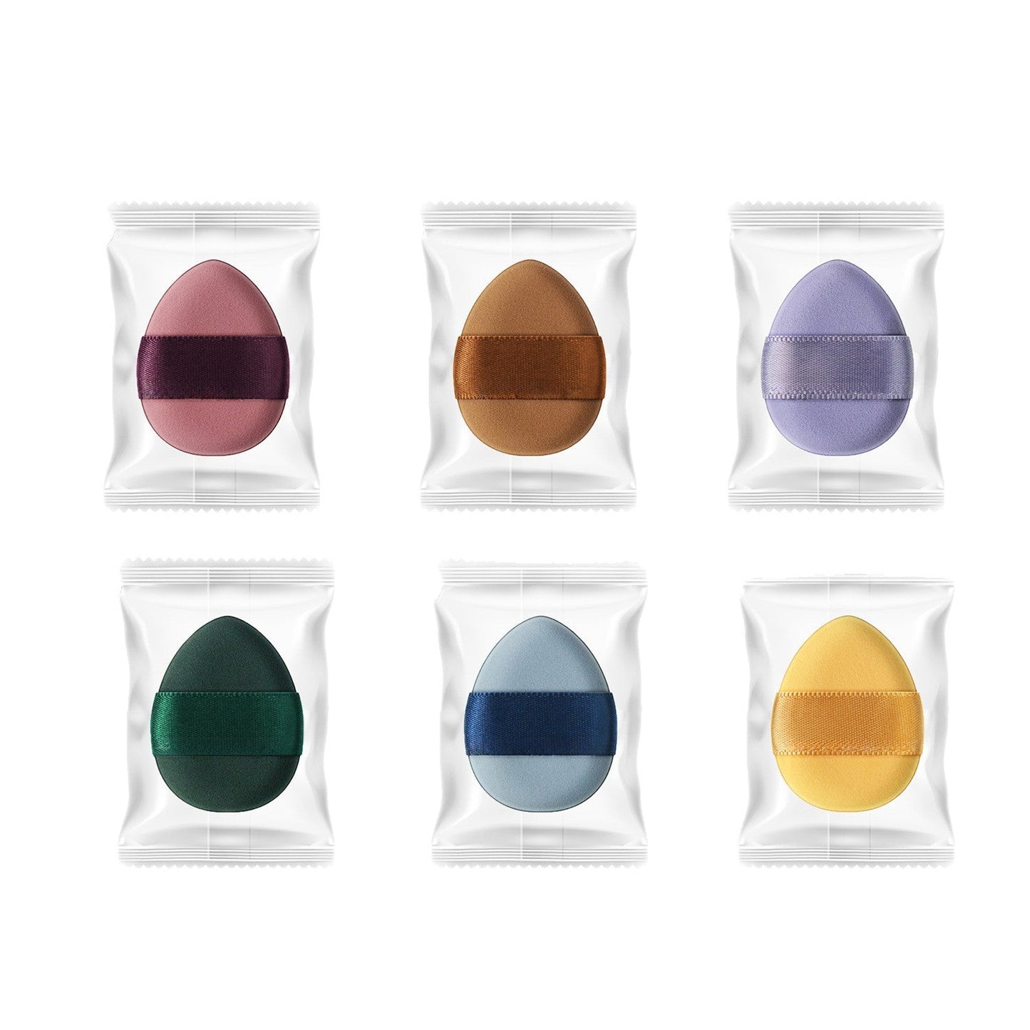 Cushion Puff with Egg-Shaped Ribbon – Individually Wrapped Set