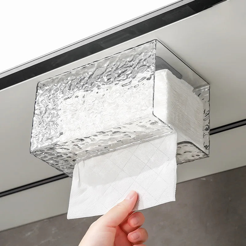 Badezimmer Tissue Box Wall-mounted Paper Case Glacier Style Face Wash Towel Storage Container Sanitary Paper Holder Acrylic Boxes