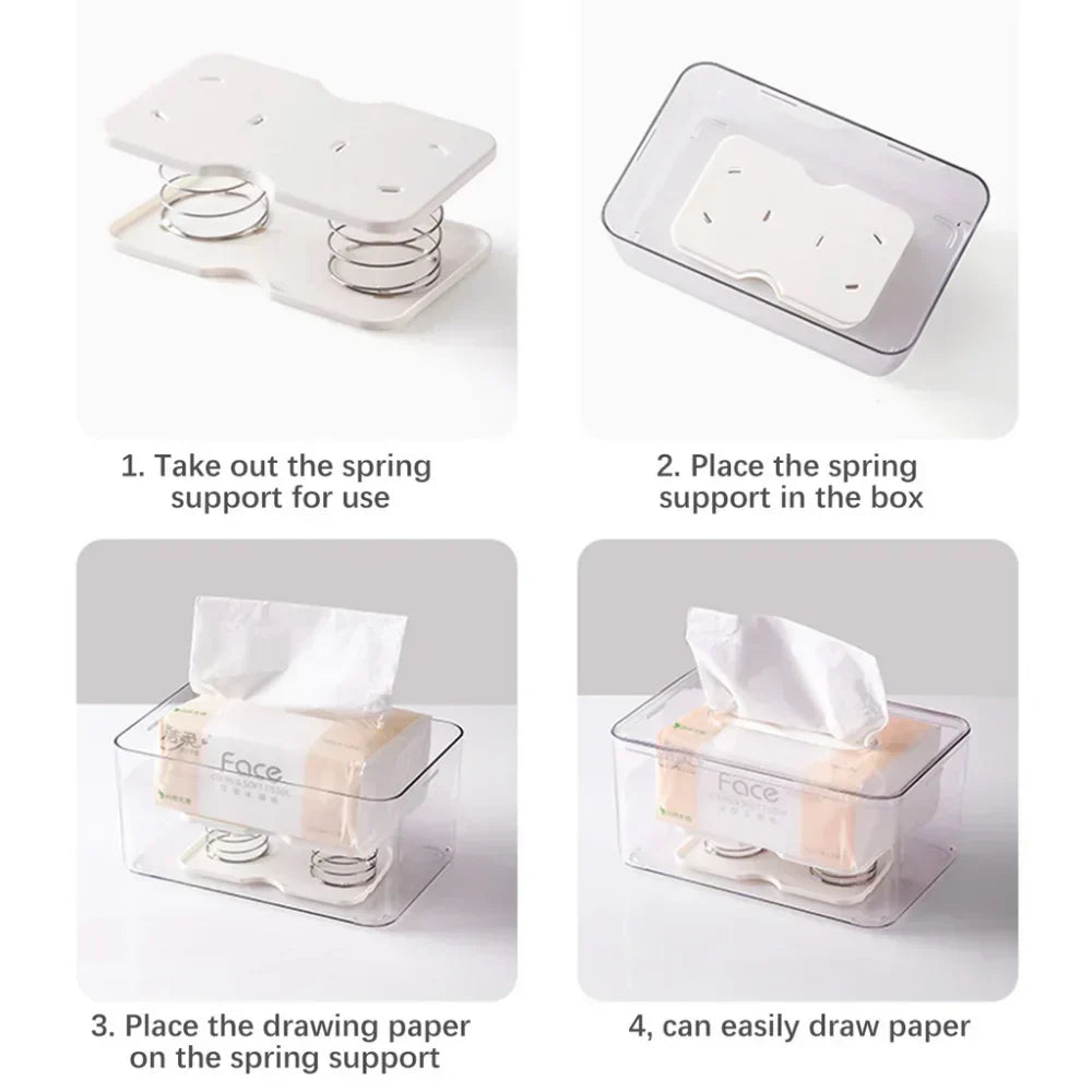 Automatische Frühling Ausgabe Box Geschenke Box Frühling Tablett Automatische Papierhandtuch Innenhalter für Sicherheit Fahren Küche Tissue-Boxen