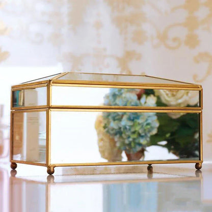 Luxus europäischen Stil praktische Spiegel Glas Tissue Box wasserdicht Papier Handtuchhalter Frisiertisch Tablett Home Decor